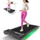 Akluer Walking Pad Treadmill, Portable Under Desk Treadmill 330lbs Capacity, Compact Treadmills Mini Walking Pad, 2.5HP Portable Treadmills with Remote Control, for Home Office Small Space (Dark black)