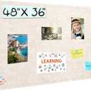 Large Bulletin Board, 48 X 36 inches Felt Board Notice Pin Board, 4' x 3'Cork Board Alternative for Wall, Self-Adhesive Vision Board Mood Board Foldable Photo Board with 30 Pushpin (Oatmeal)