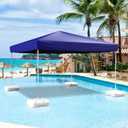 Leinuosen 10'× 10' Floating Pool Canopy Set with 4 Pcs Water Canopy Shade Float Kits Steel and Aluminum Frame Floating Tent for Pool Lake Beach Include Hand Air Pump and Carry Bag