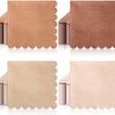 Zhanmai 100 Pack Cocktail Napkins 5 x 5 Inch Scalloped Napkins Beverage Napkins Gradient Color Paper Napkins with Scalloped Edges Thick Disposable Luncheon Napkins for Party Supplies (Earth Tone)