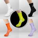5 Pairs Athletic Running Socks, Mens Womens Compression Sport Crew Socks for Cycling, Climbing, Hiking Workout, Gym, Cushioned Comfort Non-Slip Performance Socks-Moisture Wicking Breathable Quick-Dry