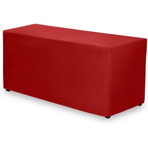 Gee Di Moda Fitted Tablecloth - 72 x 30 Inch Red Floor-Length Fitted Table Cloth for 6 Foot Rectangle Table, Heavy Duty Washable Fabric for Parties, Dinner, Weddings, Baby Shower & Trade Show