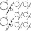 30 Sets Toggle Clasps for Jewelry Making T-Bar Jewelry Clasps Stainless Steel OT Clasp Bracelet Necklace Clasp DIY Materials