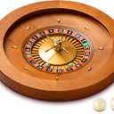 Leyndo Wooden Roulette Wheel with 4 Roulette Balls Casino Grade Precision Bearings Roulettes Wheel Turntable Leisure Table Games for Home Professional Use Night Party Game (Classic Pro)