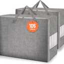 2 Pack 105L Comforter Storage Bags, Extra Large Bedding Storage Bags with Clear Window, Reinforced Handles & Zippers, Foldable Closet Organizers for Blanket Pillow Clothes