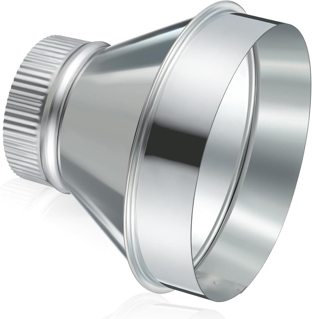 7 Inch to 4 Inch Duct Reducer Increaser Galvanized Steel Air Duct Adapter Round Crimped Pipe Connector Fitting Coupling for HVAC Ventilation Systems