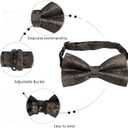 3 x Alizeal Mens Paisley Bow Tie, Pocket Square, Cufflinks Set (Brown)