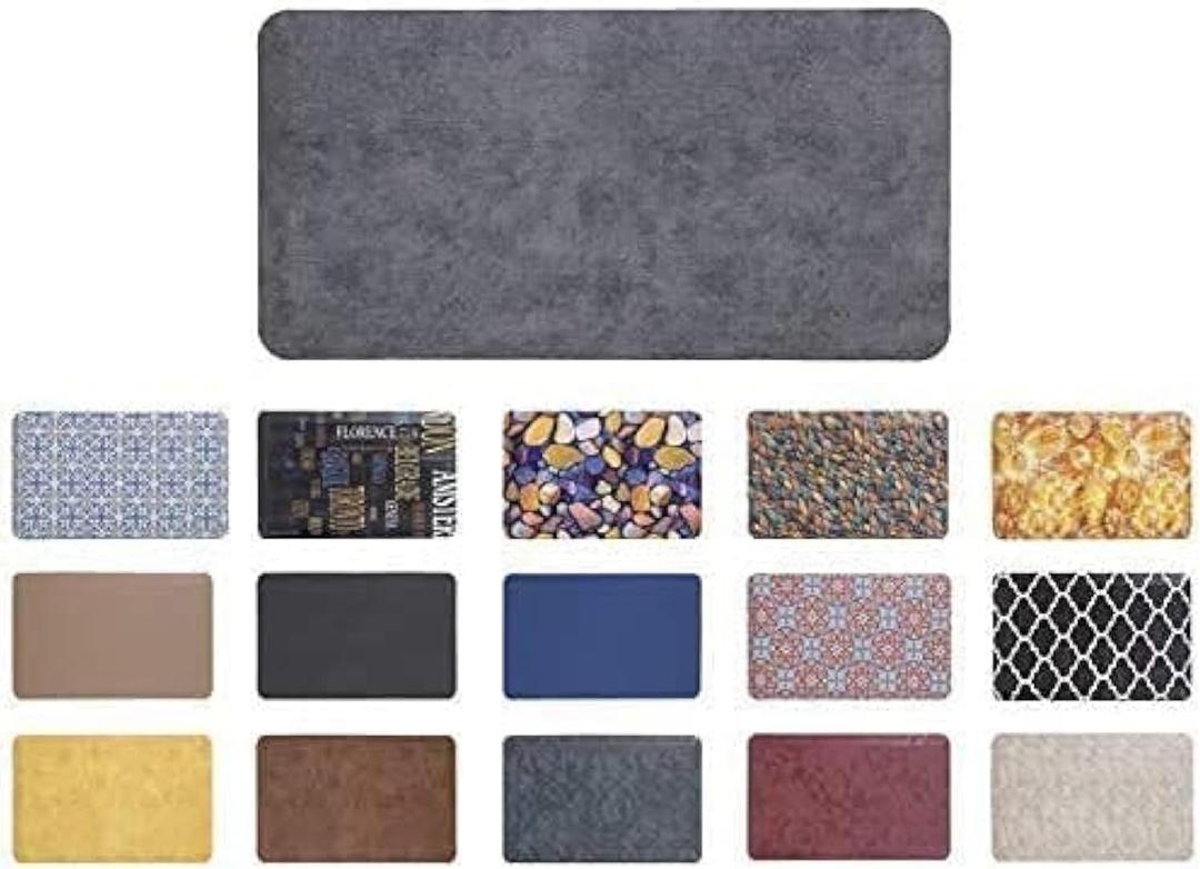 Mabel Home Anti Fatigue Floor Mat- 3 Size(20x32 & 20x39 & 24x70),16 Colors - Standing Desk Mat-Kitchen Floor Mat-Stain ResistantHome Non-Slip Bottom, Extra Soft (Grey, 20" x 39") (20 in x 39 in)