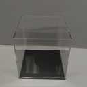 Fully Assembled Acrylic Display Case with Black Base, Clear Cube Dustproof Acrylic Display Box for Collectibles, Alternative Glass Case with Black Stand for Display, 6x6x6Inch