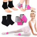 Tarpop 2 Pairs Kids Ankle Brace Set Foot Support Stabilizer Wraps Protector Guard Knitted Ankle Sleeve Sock Support Compression Socks for Injury Prevention(Pink,Black,Medium)