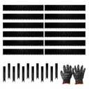 12 Pack Galvanized Steel Landscape Lawn Edging, 40" X 6" Metal Landscape Edging Border with 12 Clips, Metal Garden Edging Border, Metal Edging for Landscaping, Garden, Yard, Pathway(40Ft Total)