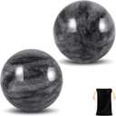 Learay 2Pcs Baoding Balls, Baoding Balls for Hand Therapy, Chinese Health Exercise Massage Balls with Carry Pouch for Stress Relief Meditation Ball(Gray/1.57 inch)