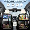 2Pack Car Backseat Organizer with Foldable Table Tray,6 Storage Pockets Car Storage Organizer with Tablet Holder,Car Seat Back Protectors Kick Mats Travel Accessories (Black)