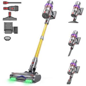 Coovy SU7 Ultra Cordless Vacuum Cleaner, 55KPa/650W 80Mins Runtime Powerful Suction Stick Vaccum for Whole-House Cleaning, Self-Standing Anti-Tangle Vac for Hard Floors Carpet Pet Hair, Ultra Version