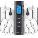 AVCOO 30 Modes TENS EMS Unit Compact Muscle Stimulator for Pain Relief of Back, Shoulder, Neck, Rechargeable & Portable Dual Channel EMS Muscle Stimulator with 30 Intensity Levels, 12 Electrode Pads