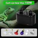 REPTI ZOO Dual Reptile Light Fixture for Reptile Dome UVB Lamp Fixture Dual Reptile Reflector Dome Lamp Cap Combo Integration Design Heat Lighting