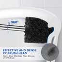 Toilet Brush and Holder, 2 Pack Toilet Brush Stainless Steel, Toilet Bowl Brush for Bathroom Toilet-Ergonomic, Elegant,Durable (Silver)