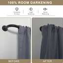 Room Darkening Curtain Rods for Windows, 28 to 84 Inches Splicing Construction Drapery Rod, 1" Adjustable Blackout Wrap Around Curved Curtains Rod, Wall Mounted Ceiling Mounted, Matte Black