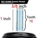 2" Stem Caster Wheels with Safety Dual Locking 600Lbs Heavy Duty Threaded Stem Casters No Noise Swivel Castors with Brakes 3/8"- 16 x 1 (Set of 4)