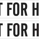 (Pair) NOT for HIRE Stickers/Decals 2"X9" Black on White Background P840