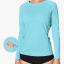 IUGA Rash Guard for Women UPF 50+ SPF UV Protection Long Sleeve Workout Tops with Pockets Dry Fit Hiking Swim Shirt, Size: M