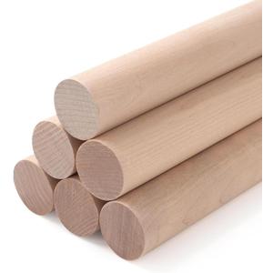 ALBO 1" x 24" Wooden Dowel Rods Set - 5 Pack Birch Natural Heavy Duty Hardwood Craft Sticks Furniture Woodworking Smooth Sanded Finish Railings Supports Decor Crafts Bulk Professional Pack (1" x 24" 5 Pcs)