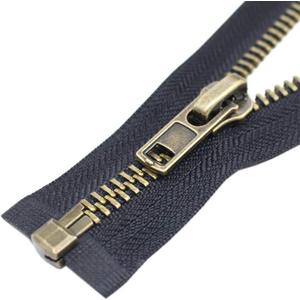 YaHoGa #8 9 Inch Antique Brass Separating Jacket Zipper Metal Zipper Heavy Duty Metal Zippers for Jackets Sewing Coats Crafts (9" Anti-Brass) (Antique Brass Teeth Black Tape)