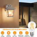 FUDESY Dusk to Dawn Outdoor Wall Lantern, Exterior Sensor Porch Light Wall Mount with LED Bulb, Waterproof Anti-Rust Wall Sconce Lighting , White Outside Light Fixtures for Hose, Front Door, Garage