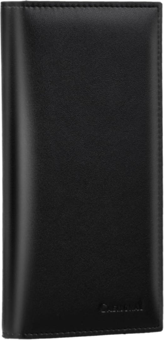 CASMONAL Premium Leather Checkbook Cover for Men and Women Checkbook Holder Wallet RFID Blocking (Black)