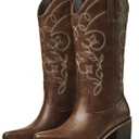Cowboy Boots for Women Wide Calf - Cowgirl Boots with Pointed Toe and Chunky Heel for All-Day Comfort | Perfect for Country Music Festivals & Daily Wear (US 9)