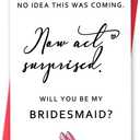 4 x Will You Be My Bridesmaid Card, Bridesmaid Proposal Card, Maid of Honor Card Gift for Women (ES117)