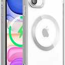 QLTYPRI Magnetic Clear Case for iPhone 11 Compatible with MagSafe Wireless Charging, Electroplated Edge Soft Slim Transparent TPU Bumper Shockproof Phone Case Cover for iPhone 11 6.1 inch – Silver