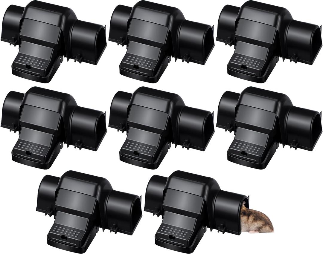 Qualirey 8 Pcs Rat Traps Extra Large Dual Entry Rat and Chipmunk Traps Covered Tunnel Snap Trap Heavy Duty for Indoor Outdoor Garden Basement Yard Rats Mice Chipmunks Set Up and Reusable