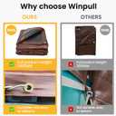 Winpull Tarp 10x12FT, Large 16 Mil Heavy Duty Tarps, Waterproof Tarp with Brass Grommets and Reinforced Edges, UV Resistant, Tear&Fade Resistant Poly Tarp for Outdoor Camping Pool Car Tent