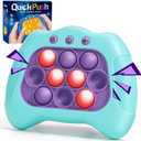 AOTIBO Fast Push Machine Light Up Fidget Toys for Kids Adults, Handheld Game for Kids 3-12, Quick Push Bubble Stress Toy, Sensory Toys Travel Games, Xmas Birthday Gifts for Boys Girls (Blue - Purple)