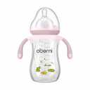 Oberni Baby Bottles, Weighted Straw Toddler Milk Bottles with Non-Slip Handle, Size + Variable Fast Flow, 12+ Months, BPA-Free, Pink/1Pack/9oz