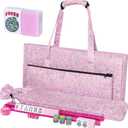 TIASUSAN American Mahjong Game Set, 166 Pink Tiles, Pink Bag and Entire Accessories, 4 All-in-One Rack/Pushers, Mahjong Tiles Set