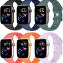 2 x 6 Pack Sport Bands Compatible with Apple Watch Band 38mm 40mm 41mm 42mm 44mm 45mm 49mm 46mm,Silicone Waterproof Strap Compatible with iWatch Apple Watch Series 10 9 Ultra 8 7 6 5 4 3 2 1 SE Women Men