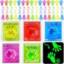 Realspring 50 Pcs Valentines Day Glow in Dark Sticky Hands for Kids Valentine Classroom Exchange Gifts Cards Valentine's Party Favors Supplies Stretchy Fingers Valentine Toys Gifts