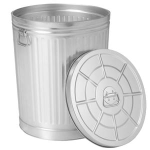 Gardenised Round Galvanized Steel, 26 Gallon Trash Can with Lid - Durable Metal Bucket for Backyard, Lawn, Garden and Yard Use - Weather-Resistant Garbage Can for Indoor and Outdoor, 28-inch