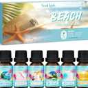 Beach Fragrance Oils Set, Essential Oil Gift Set for Diffuser, Summer Scent Diffuser Oil, Diffuser Scents Oil for Home-Ocean Spray, Pink Sands, Salty Sea, Pina Colada, Island Life, Sunshine