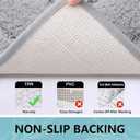 Buganda Bathroom Rugs, 30" x 20", Soft and Absorbent Microfiber Bath Rugs, Non-Slip Shaggy Shower Carpet, Machine Wash Dry Bath Mats for Bathroom Floor, Tub and Shower, Grey