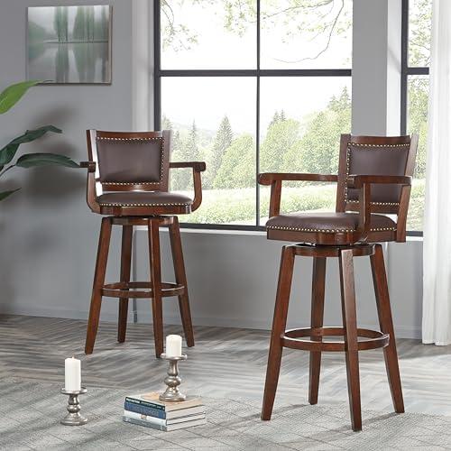 Boraam Broadmoor Swivel Extra Tall Barstool, 50-Inch, Cappuccino Single Chair
