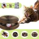 Kitty Curls Cat Toys,Magic Organ Cat Scratching Board for Indoor Cats, Foldable Accordion Honeycomb Scratcher with Ball, Interactive Twisty Paws (1PCS)