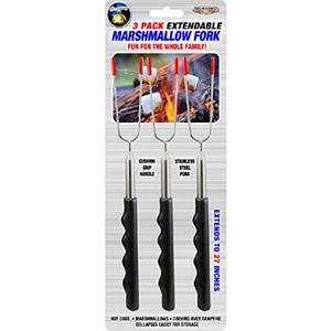 Blazing LEDz Open Flame Roasting Extendable Marshmallow Fork Plastic/Stainless Steel, 3 pk