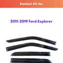KPY Rain Guards Fit for 2011-2019 Ford Explorer, Out-Channel Window Visors Vent Wind Deflectors 4PC, Car Accessories for 11-19 Explorer