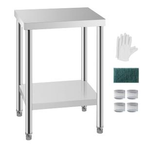 NSF 24 x 18 Inches Stainless Steel Table for Prep & Work, Commercial Heavy Duty Food Prep Worktable with Undershelf for Restaurant, HotelSmall Kitchen, Food Truck, Home Bars