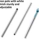 BOOMJOY Floor Scrub Brush with Long Handle, 2 in 1 Scrape and Brush, Stiff Bristles for Cleaning Bathroom, Patio, Garage, Kitchen, Deck, Tile, Blue