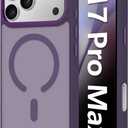 Magnetic for iPhone 17 Pro Max Case (Compatible with MagSafe) (Military Grade Drop Protection) Slim Translucent Matte Shockproof with Anti-Fingerprint Phone Case, Purple