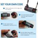 Combination Lock Cable Lock with 4 Digits Cabinet Lock with 3.5" Cable Length Twist 3.5" Length Durable Cable Ideal for lockers, Gym, Toolbox, Case Small Size (3.5")